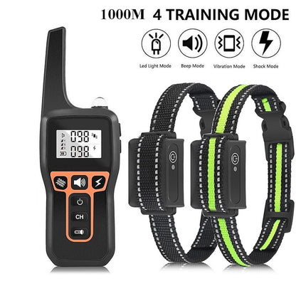 Oplaadbare waterdichte honden trainingshalsband 1000m bereik