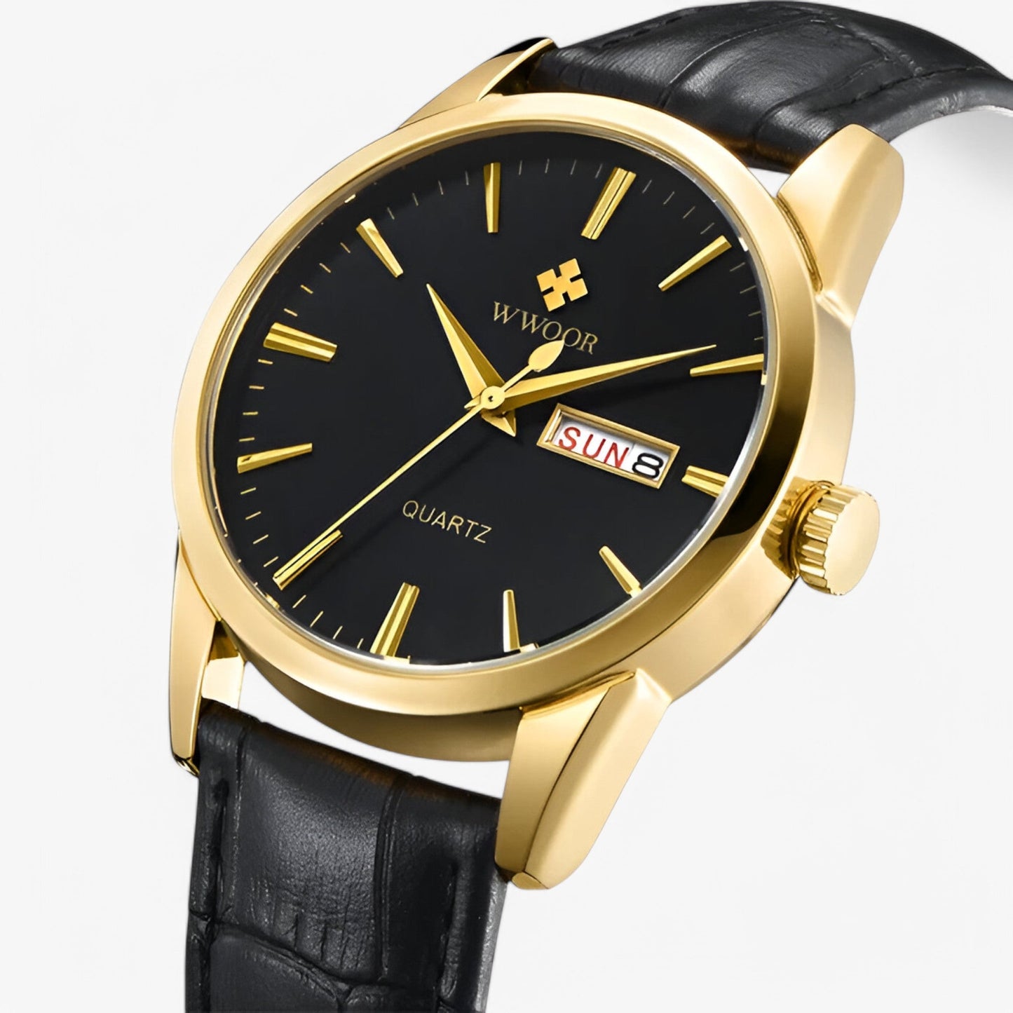 Renzo klassieke luxe leren horloge heren elegante quartz polshorloge tijdloos dress horloge