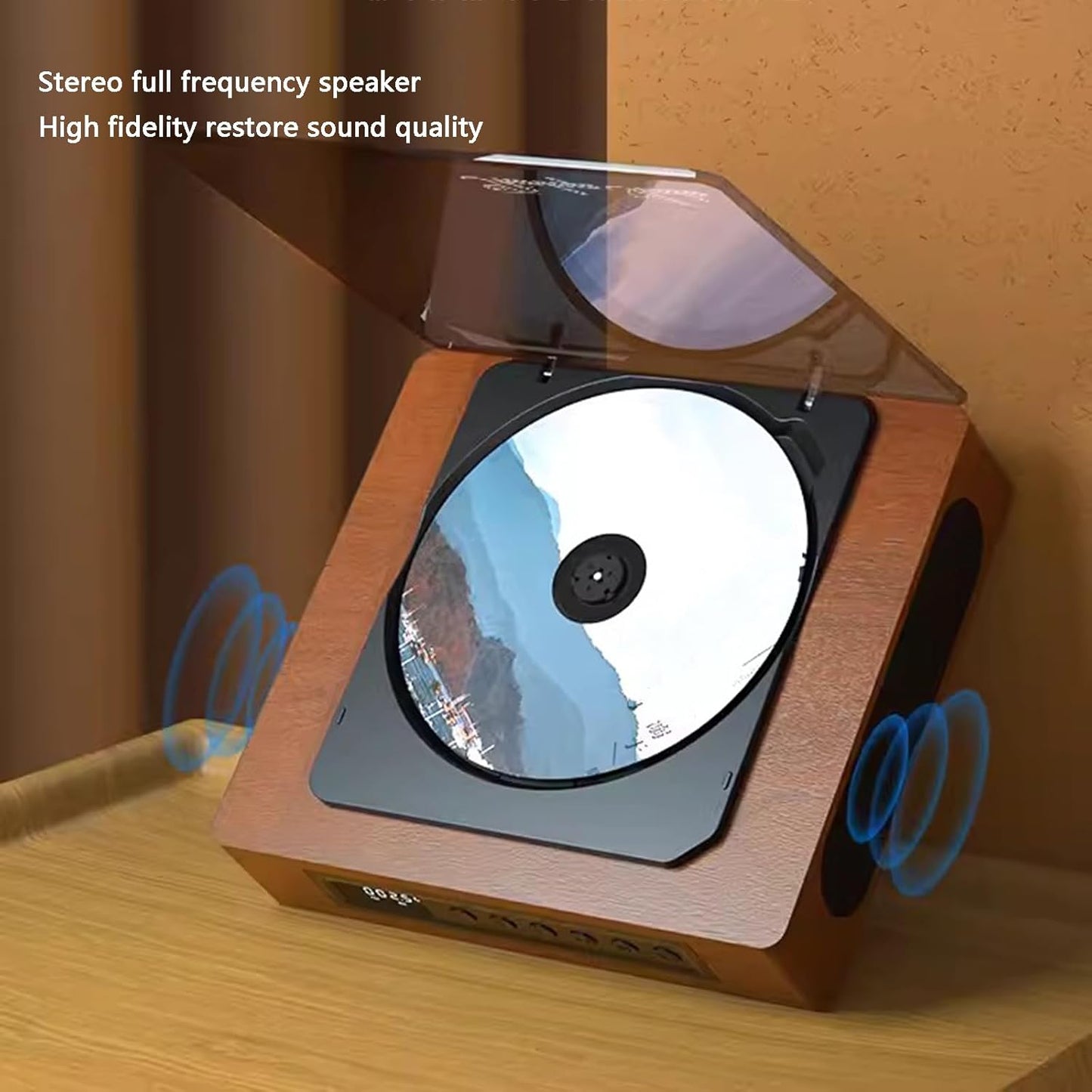 Retro Bluetooth cd-speler met FM-radio en draadloze streaming
