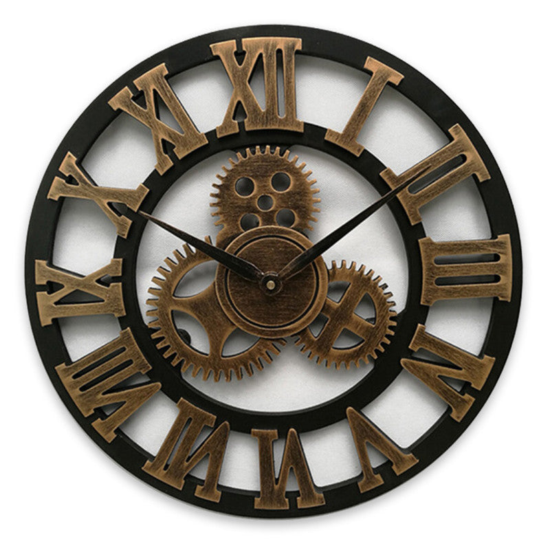 Retro Industrieel Houten Tandwiel Wandklok Decoratief Stil Woonaccent