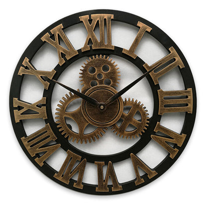 Retro Industrieel Houten Tandwiel Wandklok Decoratief Stil Woonaccent