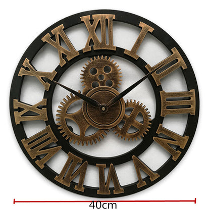 Retro Industrieel Houten Tandwiel Wandklok Decoratief Stil Woonaccent