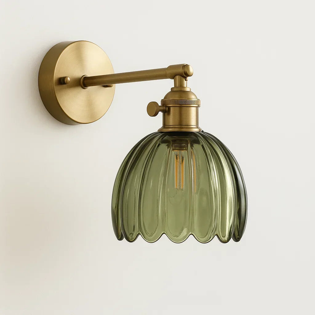 Retro wandlamp glazen tulpenkap vintage wandlamp