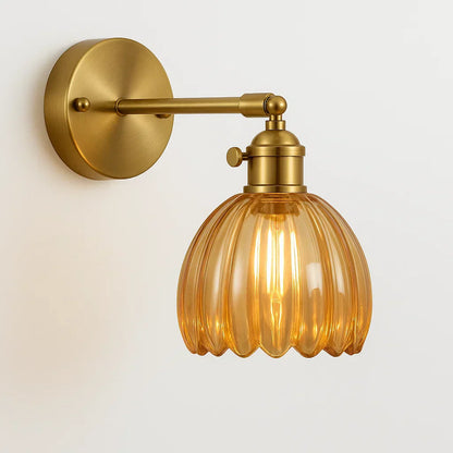 Retro wandlamp glazen tulpenkap vintage wandlamp
