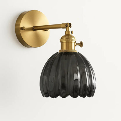 Retro wandlamp glazen tulpenkap vintage wandlamp