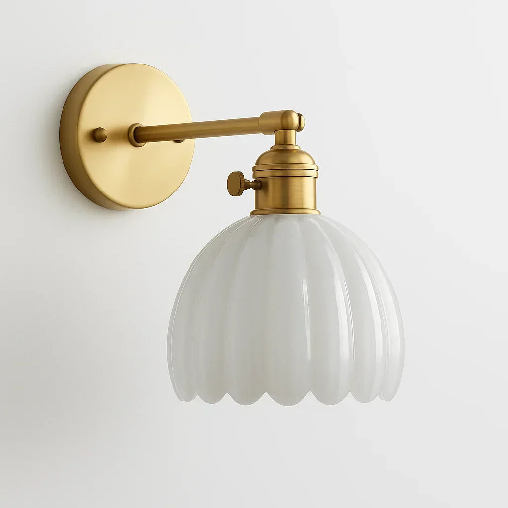 Retro wandlamp glazen tulpenkap vintage wandlamp