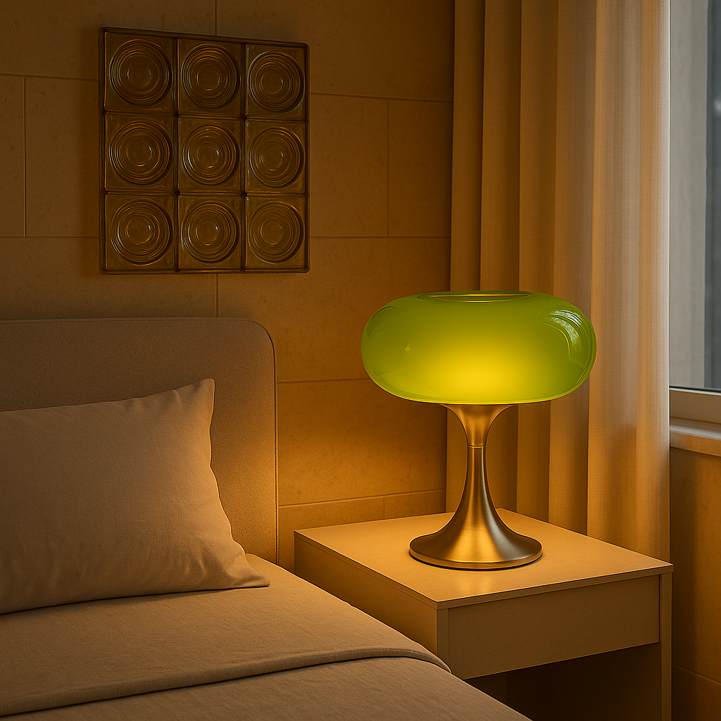RetroGlow Bauhaus glazen tafellamp warme sfeerverlichting