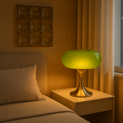 RetroGlow Bauhaus glazen tafellamp warme sfeerverlichting