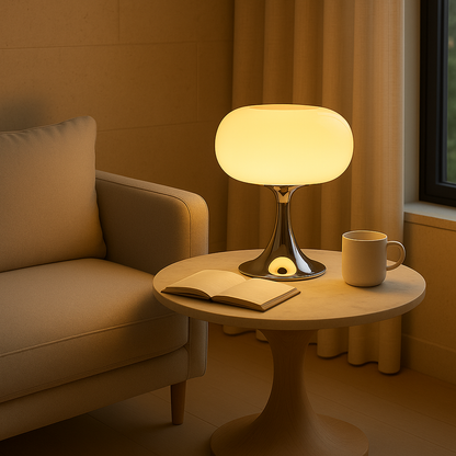 RetroGlow Bauhaus glazen tafellamp warme sfeerverlichting