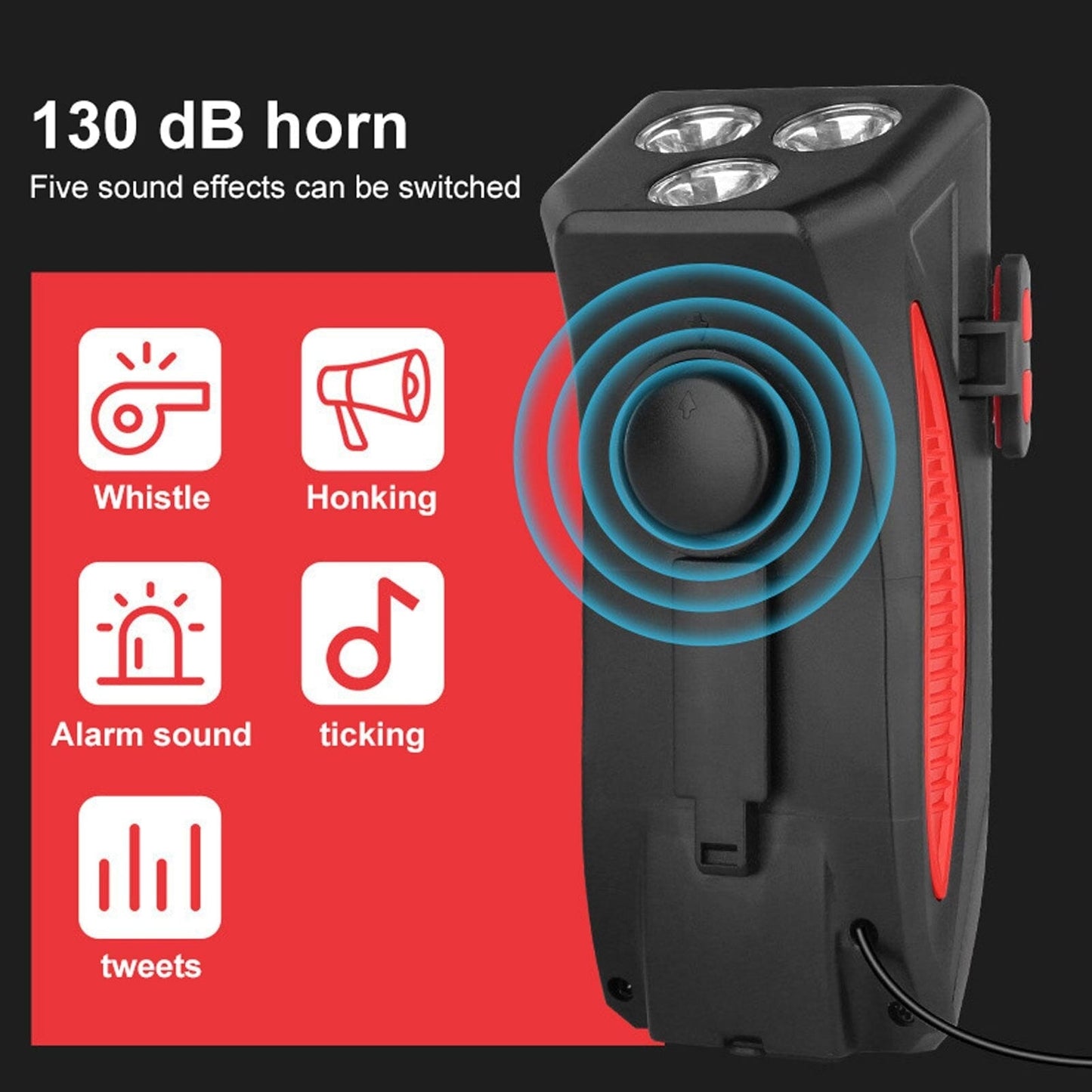 RideLight 4-in-1 Fietslamp met Telefoonhouder Powerbank en Toeter