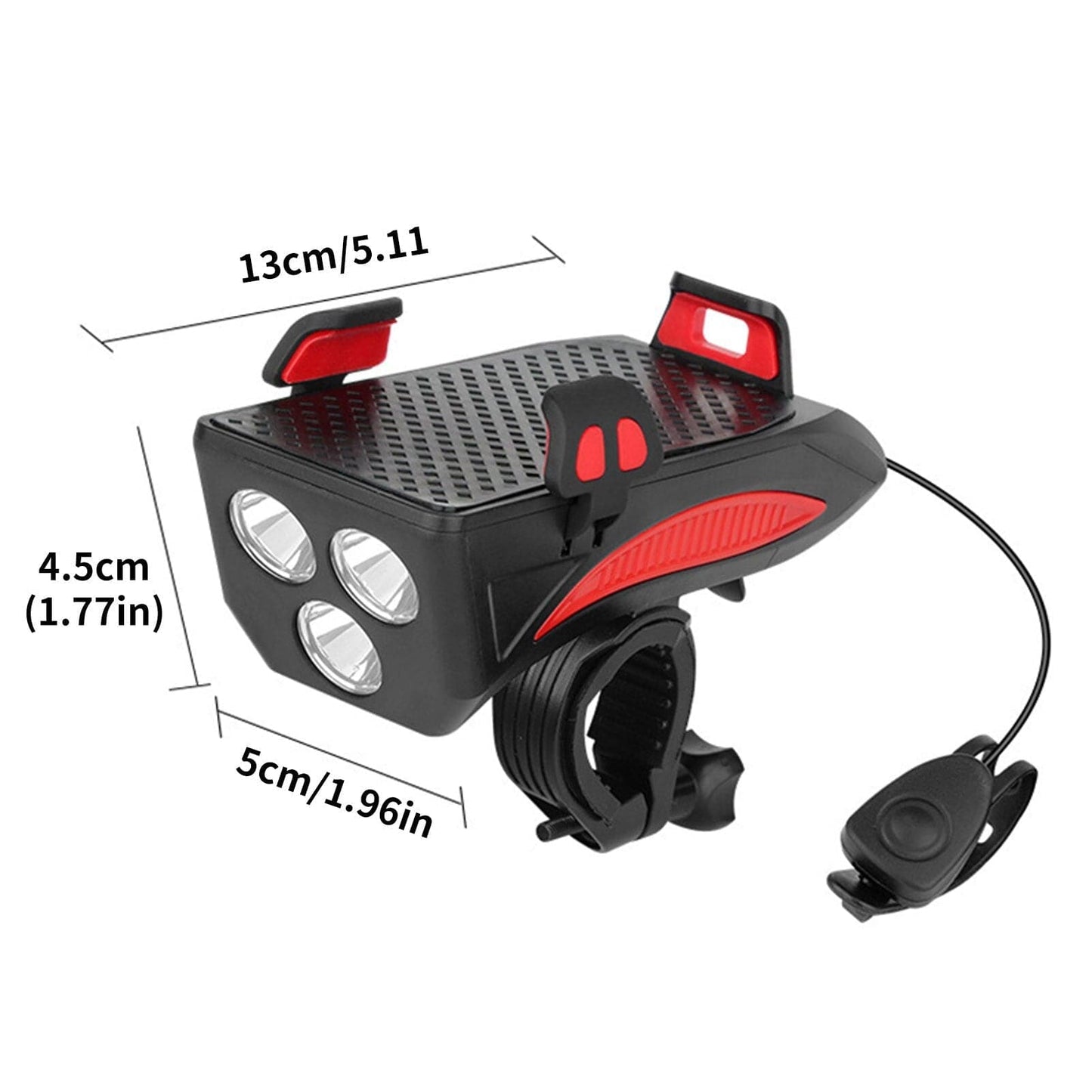 RideLight 4-in-1 Fietslamp met Telefoonhouder Powerbank en Toeter