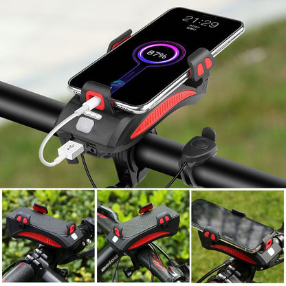 RideLight 4-in-1 Fietslamp met Telefoonhouder Powerbank en Toeter