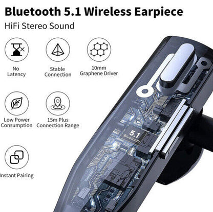 RoadMic Pro Draadloze Bluetooth Headset met Dubbele Mic en Ruisonderdrukking