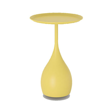 Ronde metalen zuil bijzettafel met modern minimalistisch ontwerp en duurzame ijzeren constructie