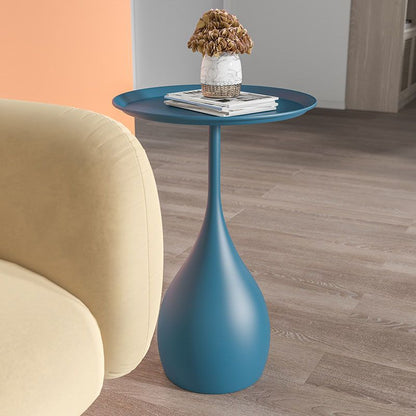 Ronde metalen zuil bijzettafel met modern minimalistisch ontwerp en duurzame ijzeren constructie
