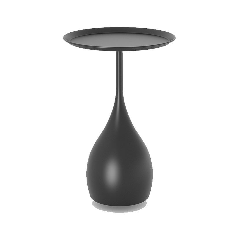 Ronde metalen zuil bijzettafel met modern minimalistisch ontwerp en duurzame ijzeren constructie