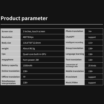 S80 Pro draagbare taalvertaler met realtime spraak en offline modi
