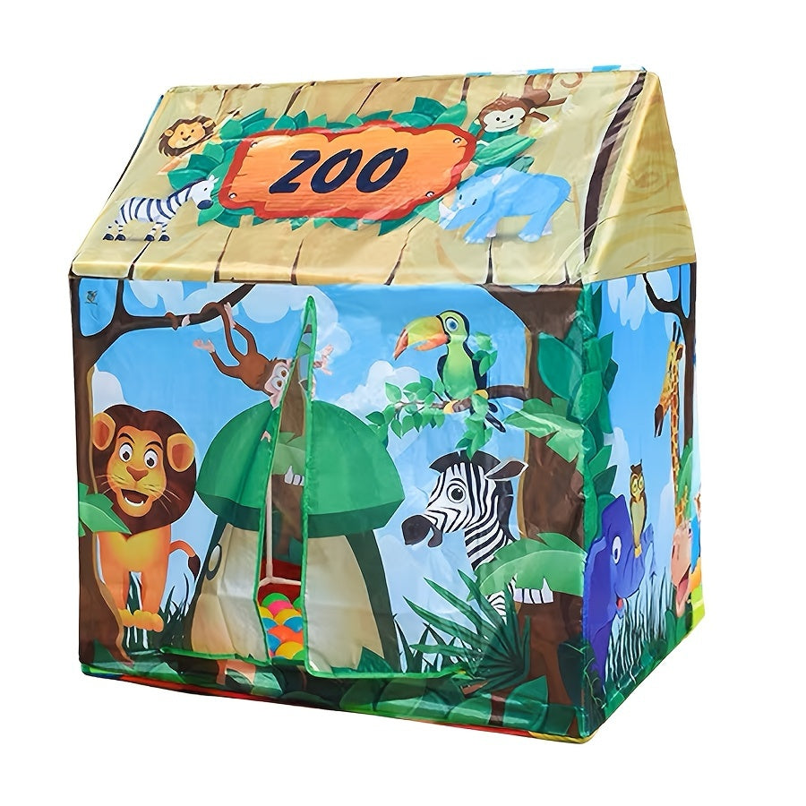 Safari jungle speeltent met dierenthema en burger-speelset