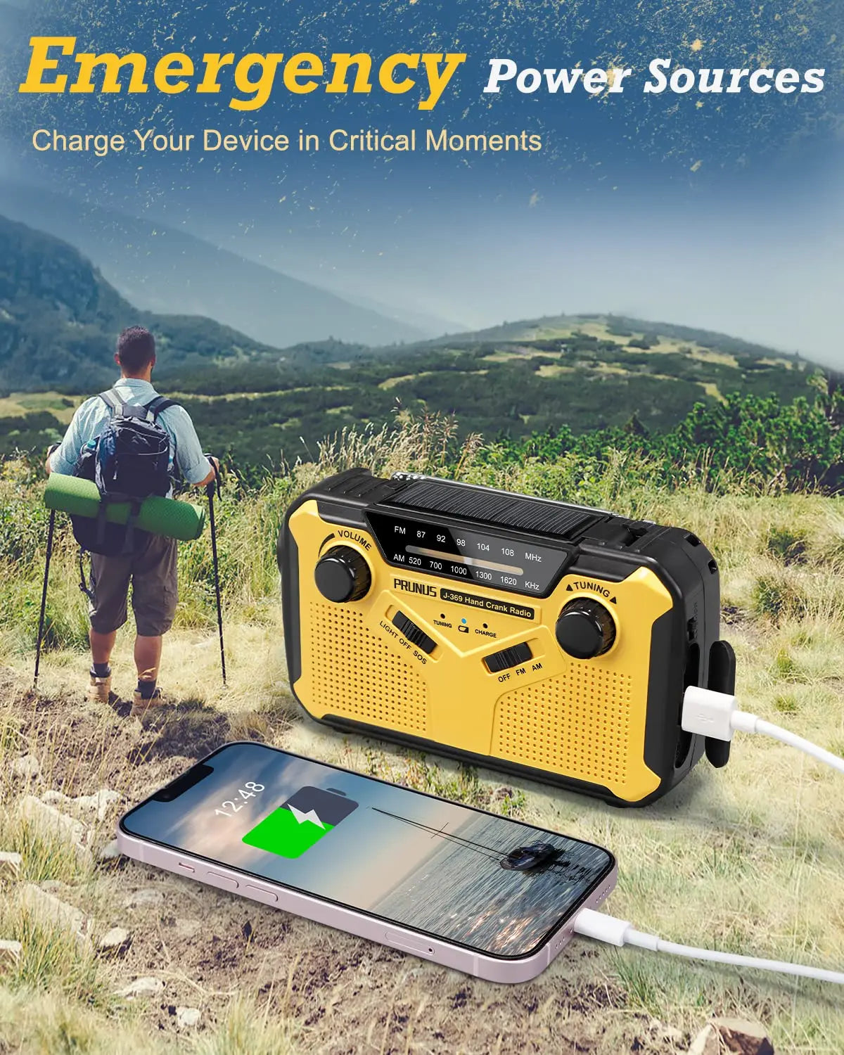 SafeSignal noodradio met zaklamp en powerbank