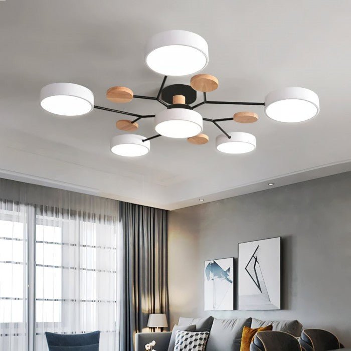 Scandinavische LED plafondlamp – modern takkenontwerp warm wit licht