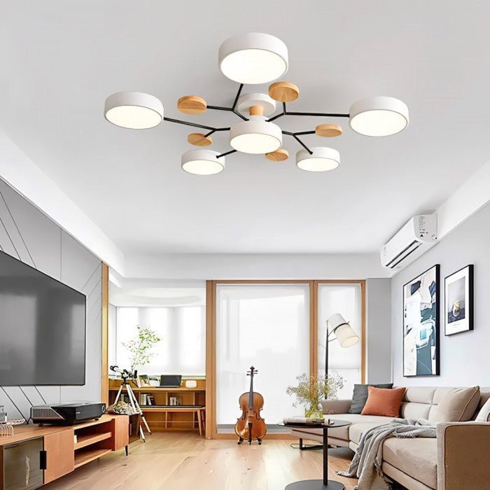 Scandinavische LED plafondlamp – modern takkenontwerp warm wit licht