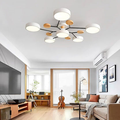 Scandinavische LED plafondlamp – modern takkenontwerp warm wit licht
