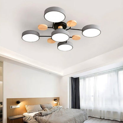 Scandinavische LED plafondlamp – modern takkenontwerp warm wit licht
