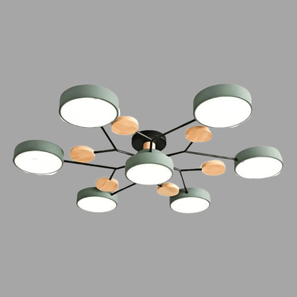 Scandinavische LED plafondlamp – modern takkenontwerp warm wit licht