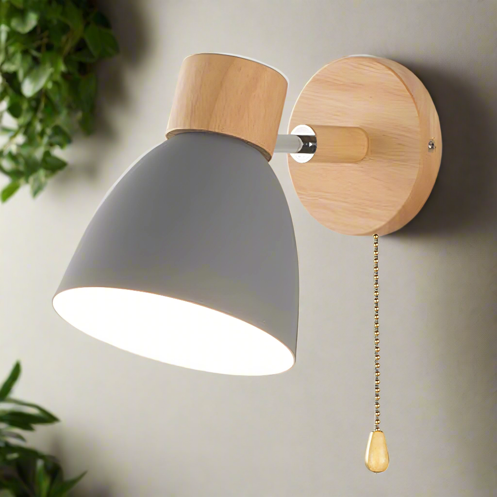 Scandinavische wandlamp met trekschakelaar warme Noordse stijl lamp