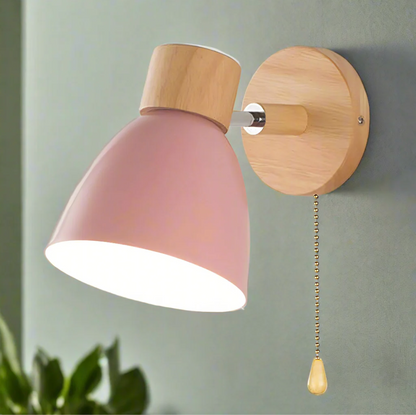 Scandinavische wandlamp met trekschakelaar warme Noordse stijl lamp