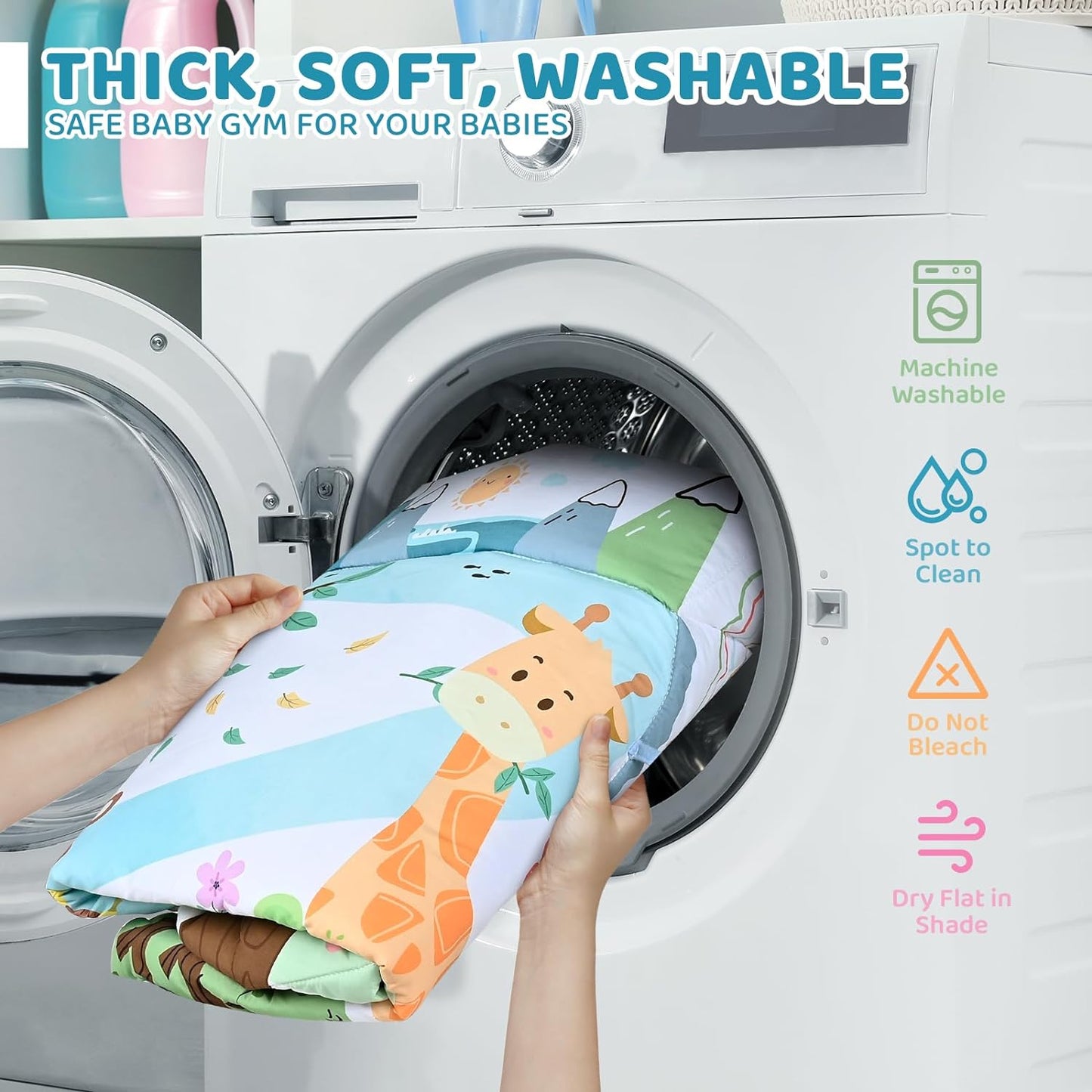 SensoryHaven 8-in-1 baby speelmat met speelgoed voor sensorische ontwikkeling en vroeg leren