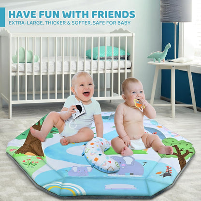 SensoryHaven 8-in-1 baby speelmat met speelgoed voor sensorische ontwikkeling en vroeg leren