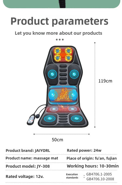 Shiatsu full body rugmassager met warmte en verstelbaar ontwerp