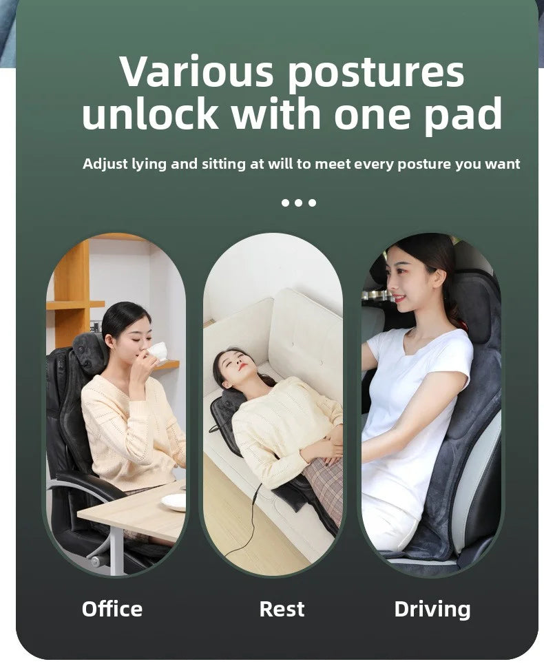 Shiatsu full body rugmassager met warmte en verstelbaar ontwerp