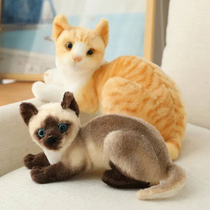 Siamese Kat Pluche Luxe Zacht Katten Speelgoed Realistisch Schattige Knuffelgenoot
