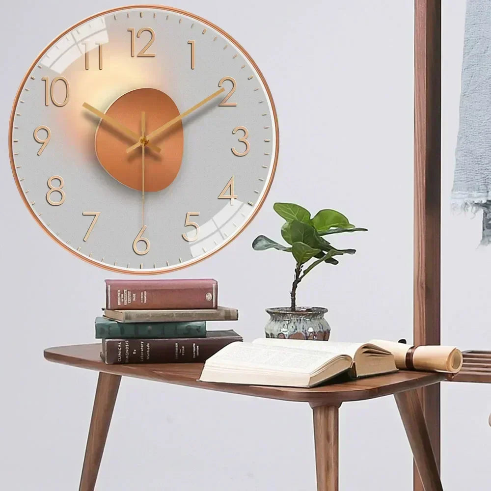 Stille Wandklok Elegante Niet-Tikkende Ontwerp voor Slaapkamer en Kantoor