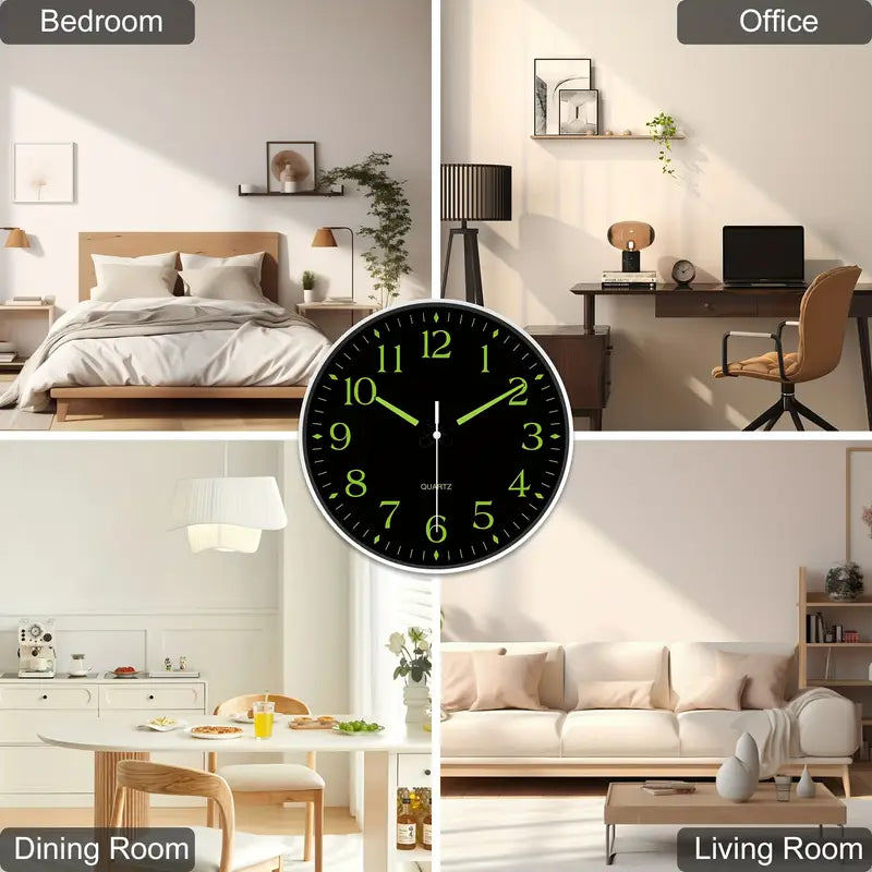 Silent Glow Wandklok Lichtgevende Moderne Kwarts Klok