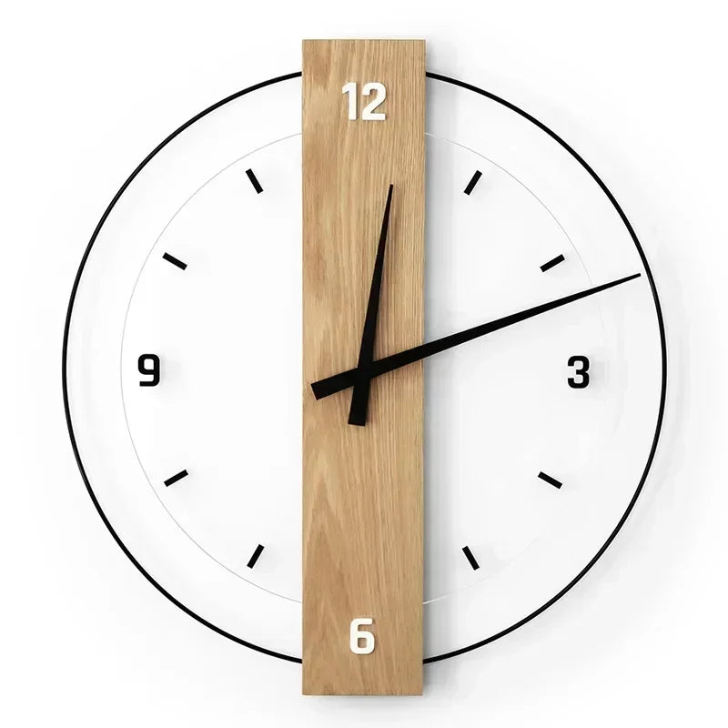SilentOak minimalistische houten wandklok stil modern ontwerp