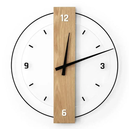 SilentOak minimalistische houten wandklok stil modern ontwerp
