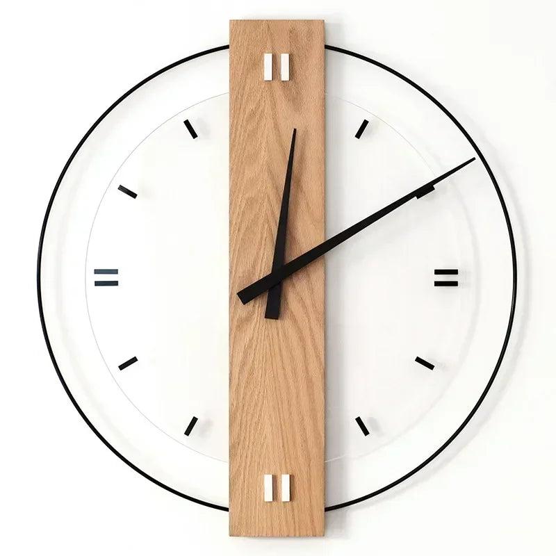 SilentOak minimalistische houten wandklok stil modern ontwerp