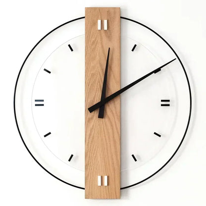 SilentOak minimalistische houten wandklok stil modern ontwerp