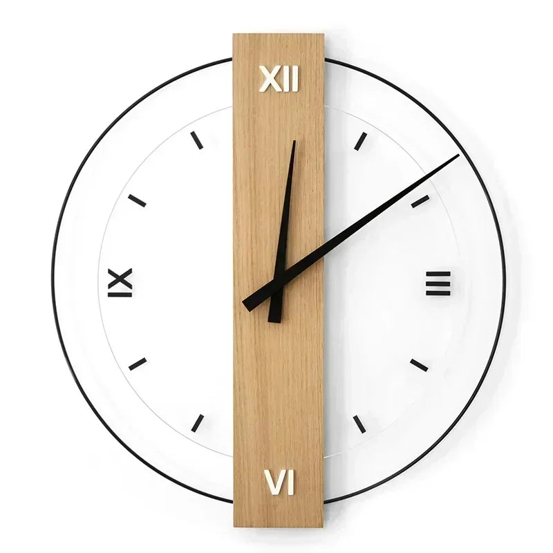 SilentOak minimalistische houten wandklok stil modern ontwerp