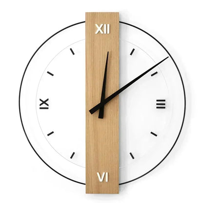 SilentOak minimalistische houten wandklok stil modern ontwerp