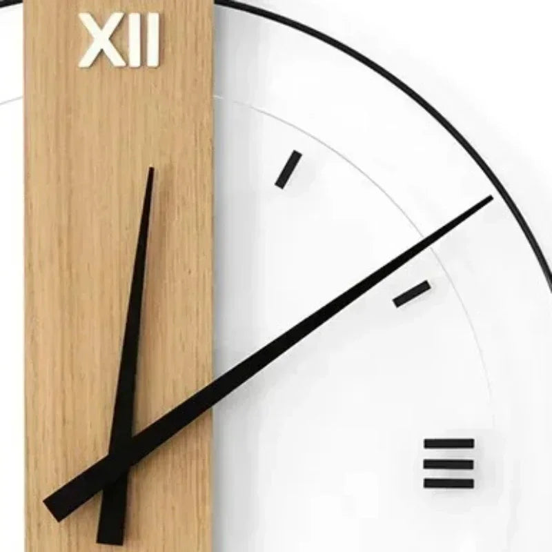 SilentOak minimalistische houten wandklok stil modern ontwerp