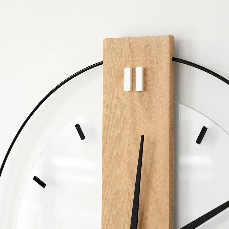 SilentOak minimalistische houten wandklok stil modern ontwerp