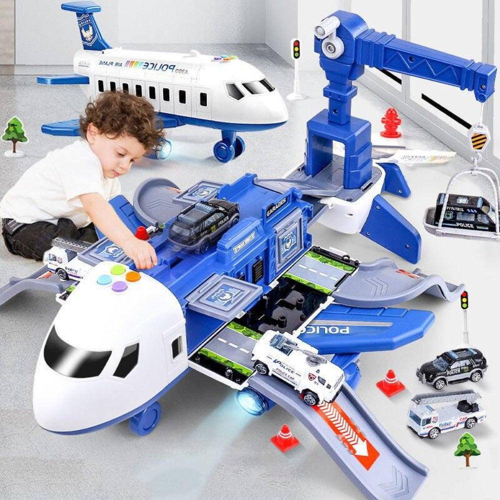 SkyExplorer vliegtuig-speelset – 20-delige kinderspeelset met bouwvoertuigen