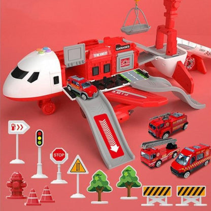 SkyExplorer vliegtuig-speelset – 20-delige kinderspeelset met bouwvoertuigen