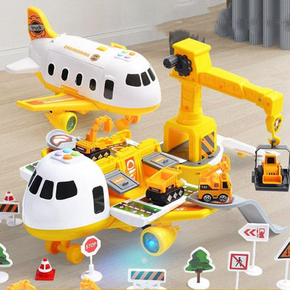 SkyExplorer vliegtuig-speelset – 20-delige kinderspeelset met bouwvoertuigen