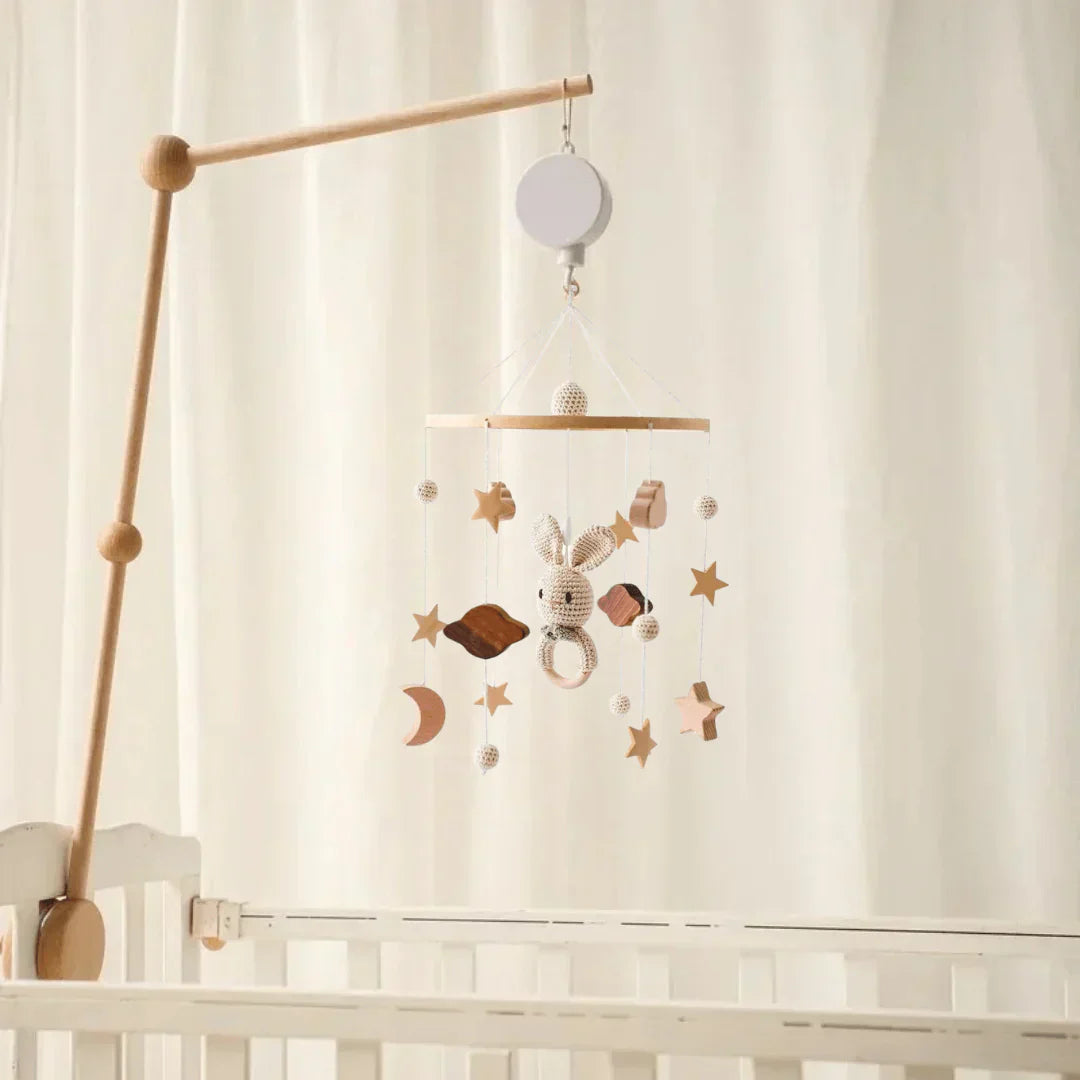 SkyWhirl Houten Baby Mobiel voor Rustige Kinderkamerdecoratie
