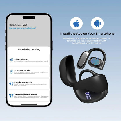 Slimme AI vertaal-oordopjes – realtime taalvertaler en draadloze audio